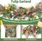 6FT Artificial Floral Garland – Tulip Wreath with Butterfly, Lavender & Eucalyptus for Front Door, Wall, Window, Farmhouse, Party & Holiday Home Decor